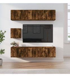 Ensemble de meubles TV 7 pcs Chêne fumé Bois d'ingénierie