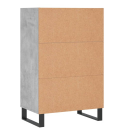 Buffet haut gris béton 57x35x90 cm bois d'ingénierie