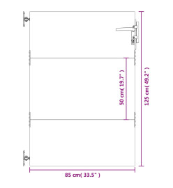 Portail de jardin 85x125 cm acier corten