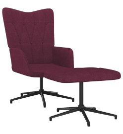 Chaise de relaxation avec tabouret Violet Tissu