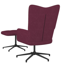 Chaise de relaxation avec tabouret Violet Tissu