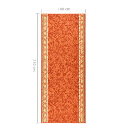 Tapis de couloir antidérapant Terre cuite 100x250 cm