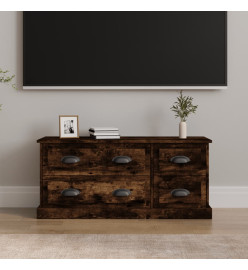 Meuble TV chêne fumé 100x35,5x45 cm bois d'ingénierie