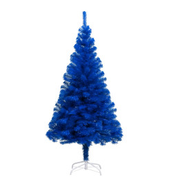 Arbre de Noël artificiel pré-éclairé et boules bleu 180 cm PVC