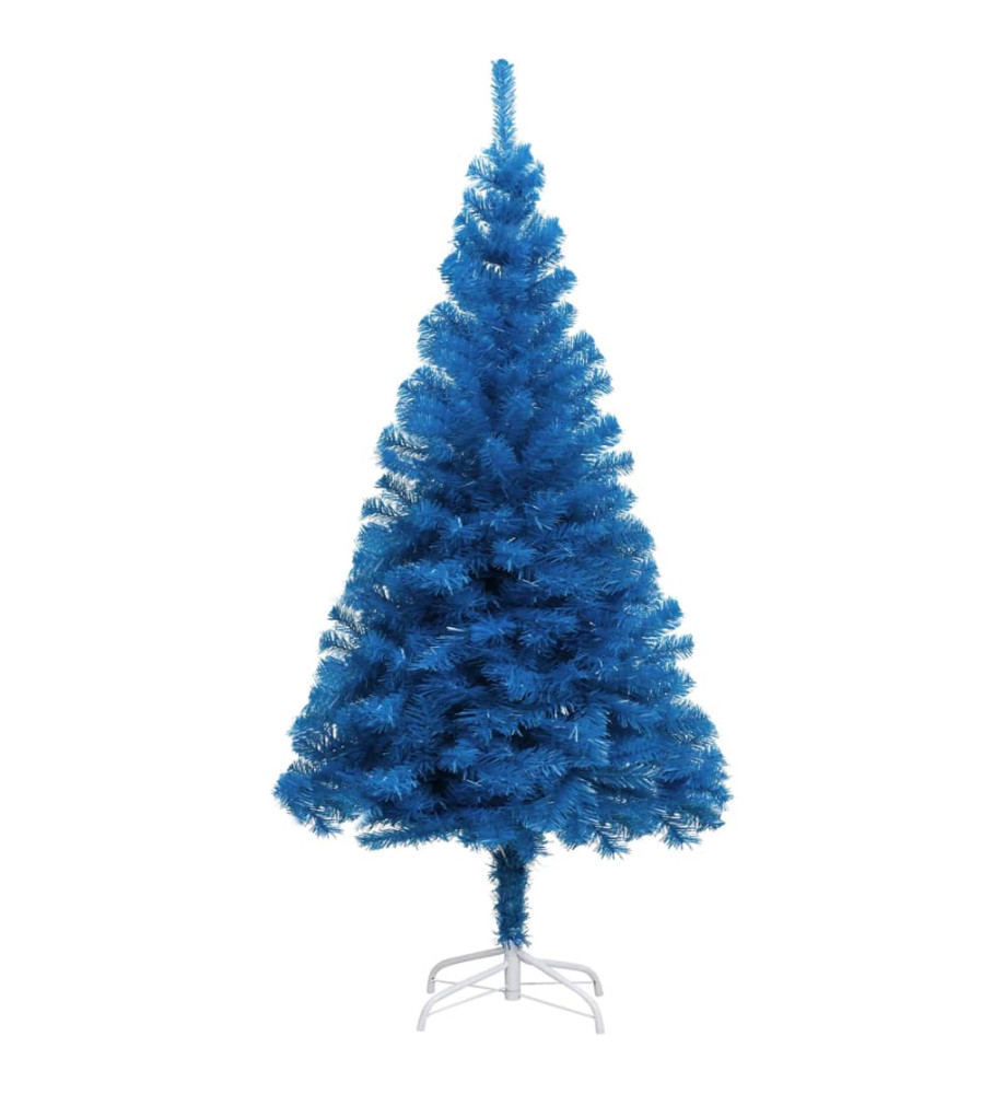 Sapin de Noël artificiel avec support bleu 180 cm PVC