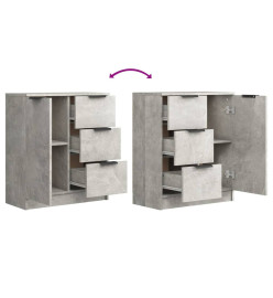 Buffet Gris béton 60x30x70 cm Bois d'ingénierie