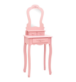 Ensemble de coiffeuse avec tabouret Rose 50x59x136 cm Paulownia