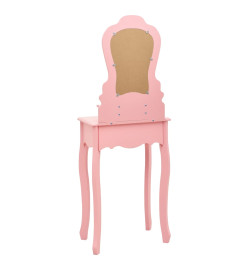 Ensemble de coiffeuse avec tabouret Rose 50x59x136 cm Paulownia