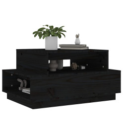 Table basse Noir 80x55x40,5 cm Bois massif de pin