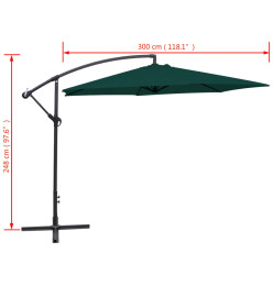 Parasol en porte-à-faux 3 m Vert