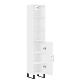 Buffet haut Blanc 34,5x34x180 cm Bois d'ingénierie