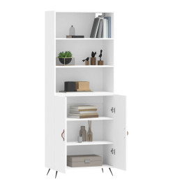 Buffet haut Blanc 69,5x34x180 cm Bois d'ingénierie