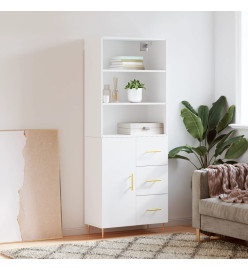 Buffet haut Blanc 69,5x34x180 cm Bois d'ingénierie
