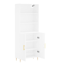 Buffet haut Blanc 69,5x34x180 cm Bois d'ingénierie