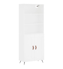 Buffet haut Blanc 69,5x34x180 cm Bois d'ingénierie