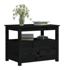 Table basse Noir 71x49x55 cm Bois massif de pin