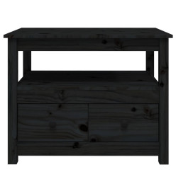 Table basse Noir 71x49x55 cm Bois massif de pin