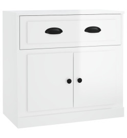Buffet blanc brillant 70x35,5x67,5 cm bois d'ingénierie