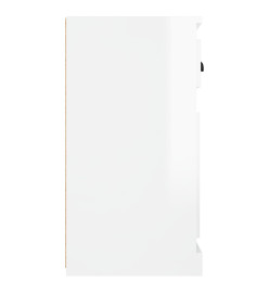 Buffet blanc brillant 70x35,5x67,5 cm bois d'ingénierie