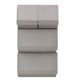 Boîtes de rangement empilables 4 pcs Tissu Gris