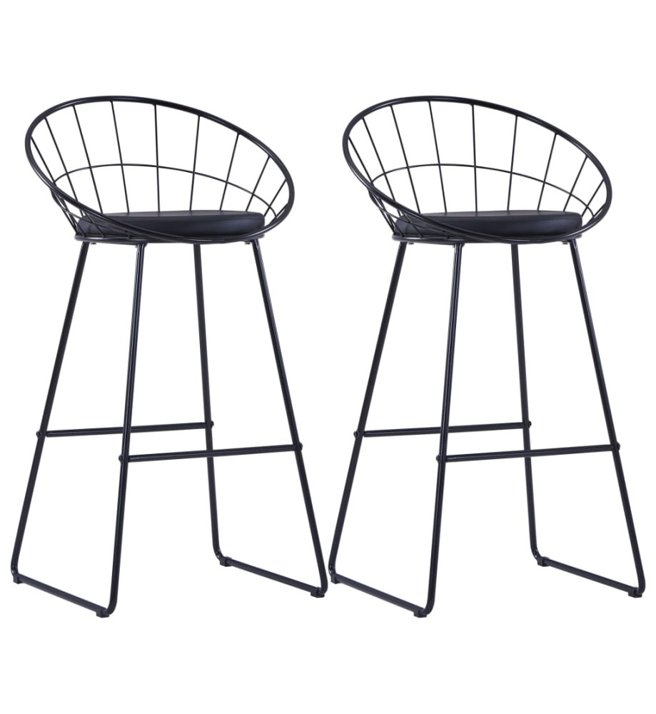 Chaises de bar lot de 2 noir similicuir