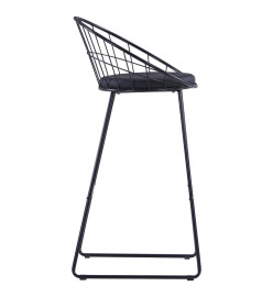 Chaises de bar lot de 2 noir similicuir