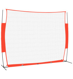 Filet de baseball portable rouge et noir 369x107x271 cm