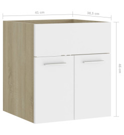 Armoire d'évier Blanc et chêne sonoma 41x38,5x46 cm Aggloméré