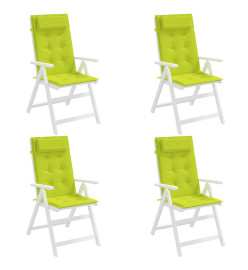 Coussins de chaise à dossier haut lot de 4 vert vif