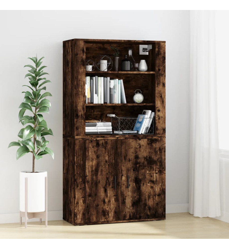 Buffet haut Chêne fumé Bois d'ingénierie Buffet haut Chêne fumé Bois d'ingénierie
