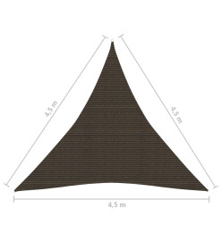 Voile d'ombrage 160 g/m² Marron 4,5x4,5x4,5 m PEHD