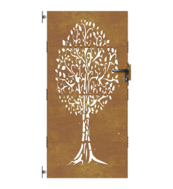 Portail de jardin 85x200 cm acier corten conception de l'arbre