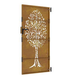 Portail de jardin 85x200 cm acier corten conception de l'arbre