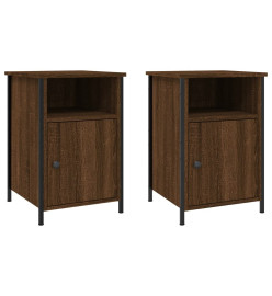 Tables de chevet 2pcs Chêne marron 40x42x60cm Bois d'ingénierie