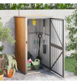 Abri à outils de jardin marron 88x89x161 cm acier galvanisé