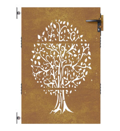 Portail de jardin 85x150 cm acier corten conception de l'arbre