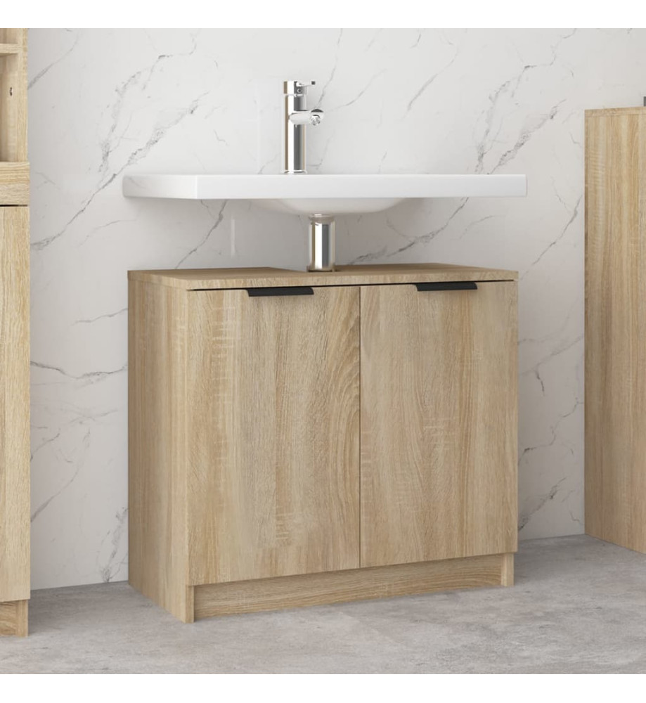 Armoire salle de bain Chêne sonoma 64,5x33,5x59 cm Armoire salle de bain Chêne sonoma 64,5x33,5x59 cm