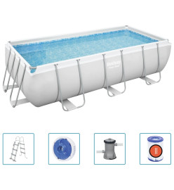 Bestway Ensemble de piscine Power Steel rectangulaire 404x201x100 cm