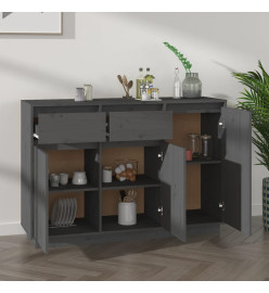 Buffet Gris 110x34x75 cm Bois massif de pin