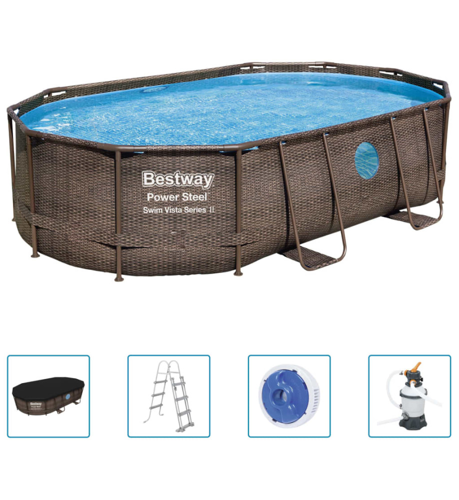 Bestway Ensemble de piscine Power Steel 488x305x107 cm