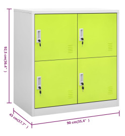 Armoire à casiers Gris clair et vert 90x45x92,5 cm Acier