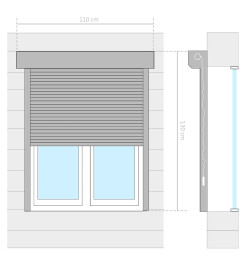 Volet roulant aluminium 110x130 cm blanc