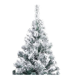 Sapin de Noël artificiel pré-éclairé et flocons de neige vert