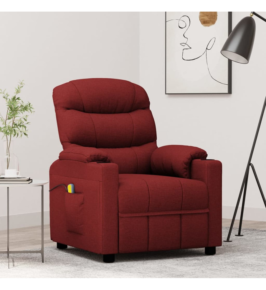 Fauteuil de massage Rouge bordeaux Tissu