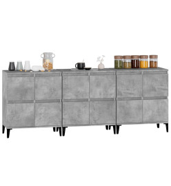 Buffets 3 pcs gris béton 60x35x70 cm bois d'ingénierie