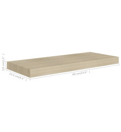 Étagère murale flottante Chêne 60x23,5x3,8 cm MDF