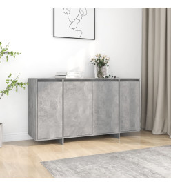 Buffet gris béton 135x41x75 cm bois d'ingénierie