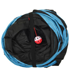 Tunnel pour chats en forme de S Noir et bleu 122 cm Polyester