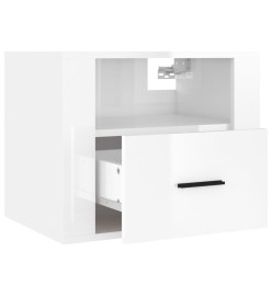 Tables de chevet murales 2 pcs Blanc brillant 50x36x40 cm