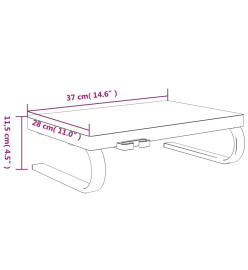 Support de moniteur Noir 37x28x11,5 cm